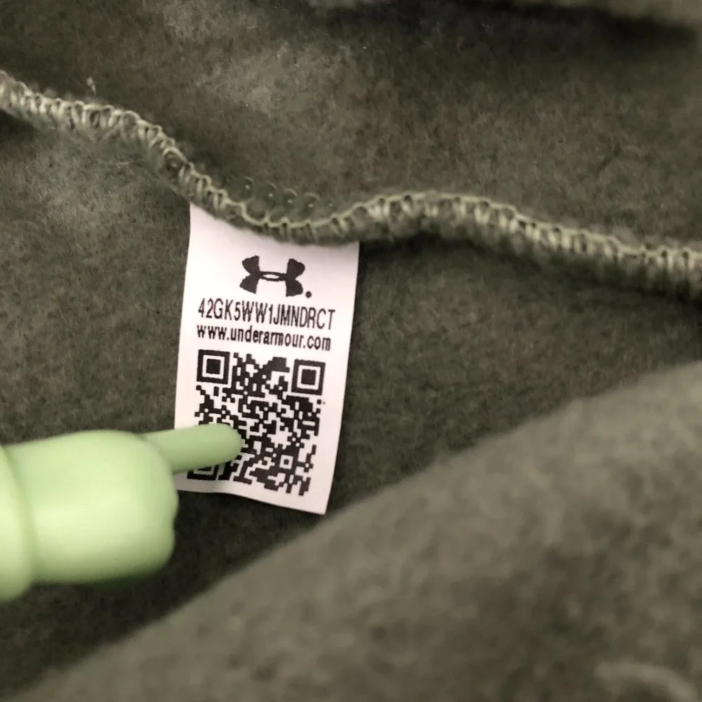 Under Armour Pullover‎ Youth Large Green Two Tone 1/2 Zip Logo Kangaroo Pocket